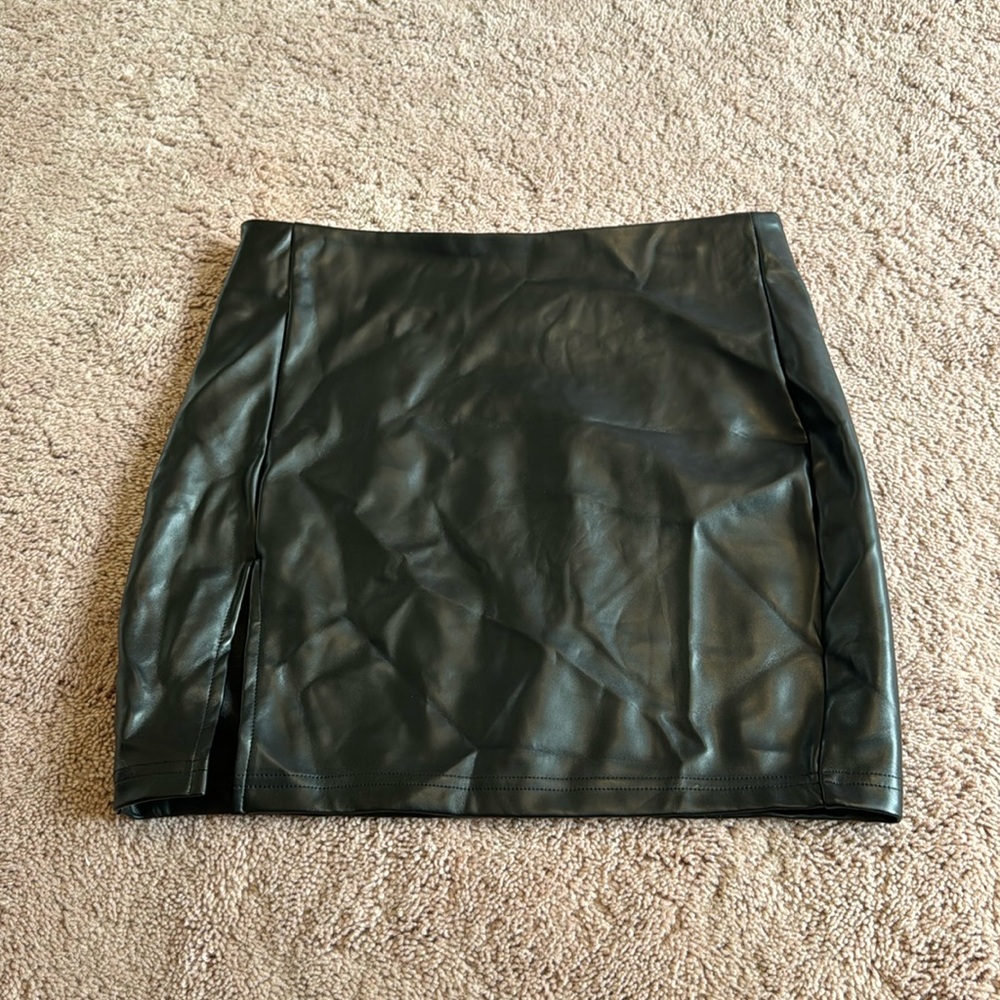 Black Leather Mini Skirt
